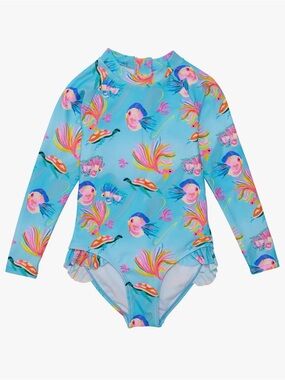 Kids' Kaleido Fish Long Sleeve One-Piece Swimsuit